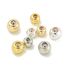 Rack Plating Brass Silicone Spacer Beads, Long-Lasting Plated, Cadmium Free & Lead Free, Round