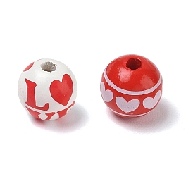 Wood European Beads, Round, Large Hole Beads
