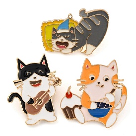 Cartoon Cat Enamel Pins, Zinc Alloy Cute Kitten Brooches for Backpack Clothes