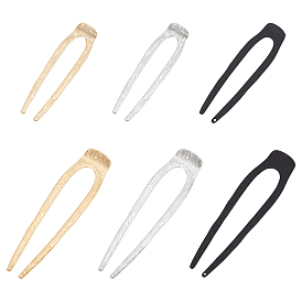 CRASPIRE 6Pcs 6 Style Alloy Hair Forks, U-shaped, For Woman Girls