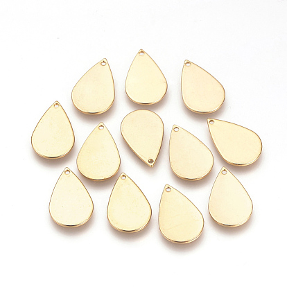 Латунные подвески, без никеля , реальный 18 k позолоченный, капля