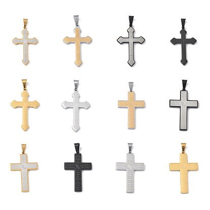 304 подвески из нержавеющей стали, молитвенный крест-талисман с символом спокойствия