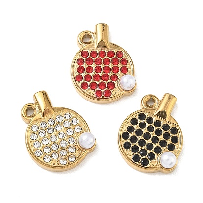 Хэллоуин 304 Подвески из нержавеющей стали, стразов и пластиковых жемчужин, ионное покрытие (ip), Ракетки и подвески для настольного тенниса, золотые