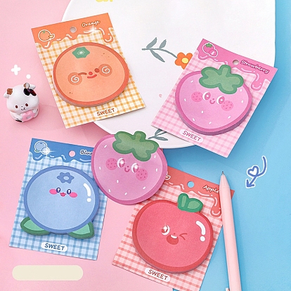 30 Sheets Cute Fruit Memo Pad Sticky Notes, Sticker Tabs, for Office School Reading