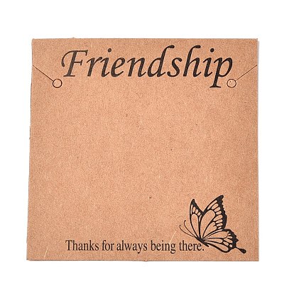 Крафт-бумага ювелирные изделия подвески ожерелья демонстрационные карточки, квадратные с бабочкой