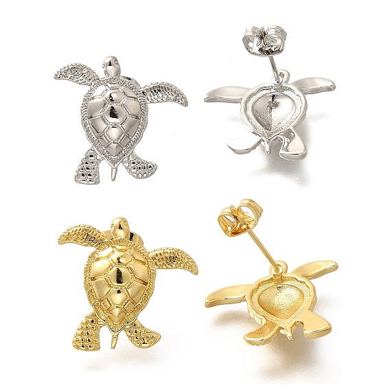 Латунь серьги, черепаха
