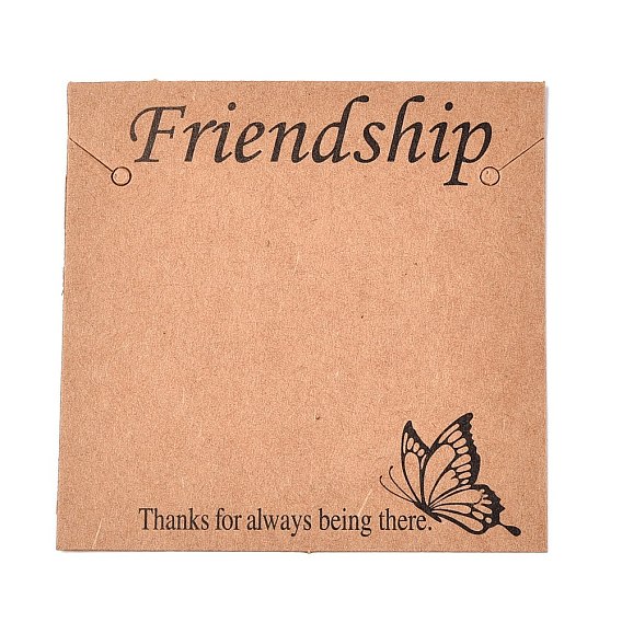 Крафт-бумага ювелирные изделия подвески ожерелья демонстрационные карточки, квадратные с бабочкой