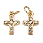 304 подвески из нержавеющей стали, крест прелести, со стразами, ионное покрытие (ip), с целью перехода в кольце