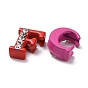 Spray Painted Zinc Alloy Slide Charms,with Crystal Rhinestone, Letter Slide Charms, Mixed Color