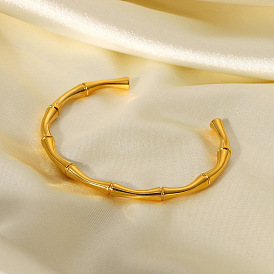 18 Bracelet plaqué or en acier inoxydable - design de mode européen et américain.