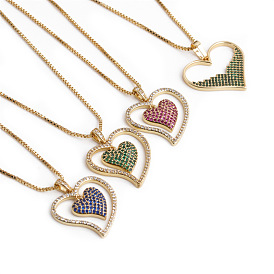 Colorful Heart Pendant Necklace - Fashionable and Minimalistic Love Jewelry