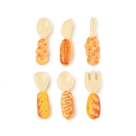 Dining Tool Theme Opaque Resin Cabochons, Mixed Color