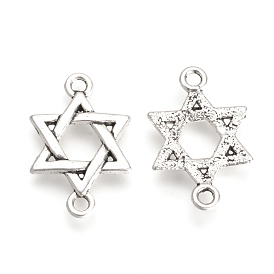Звенья / разъемы из сплава в тибетском стиле, звезда Давида