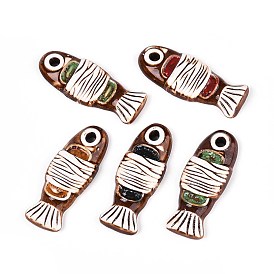 Ручной работы фарфора большие кулоны, рыба, фантазии античного стекла фарфора