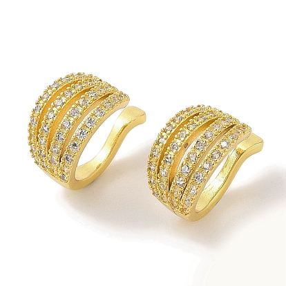 Женские серьги-манжеты из латуни с микропаве и прозрачным цирконием