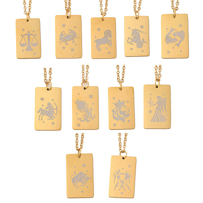 Золотые 202 подвески созвездия из нержавеющей стали ожерелья, прямоугольные