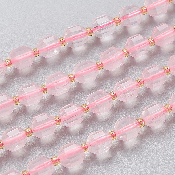 Природного розового кварца нитей бисера, граненые, круглые