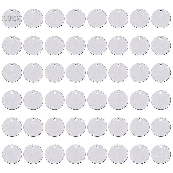 50шт. алюминиевые подвески, пустые теги, плоско-круглые