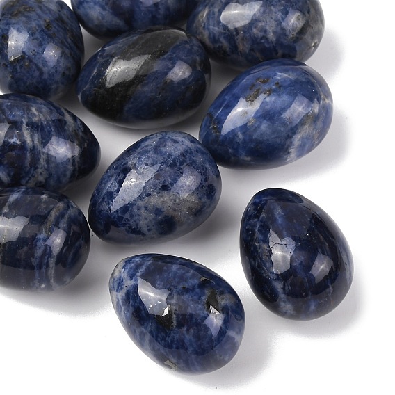 Натуральный содалитовый камень в форме яйца, Целебный карманный камень для ладони, для снятия тревоги, медитации, пасхального декора.