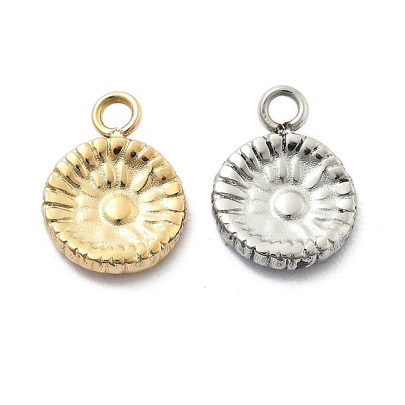 304 прелести нержавеющей стали, плоский круглый шарм, ионное покрытие (ip)