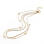 Ion Plating(IP) 304 Stainless Steel Herringbone & Cable Chains Double Layer Necklace with Word Love for Women