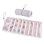 Polyester Jewelry Rolls for Rings Earrings Necklaces, Rectangle, with Zinc Alloy Slider Beads