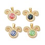 Латунные микро проложить кубического циркония подвески, с эмалью и ракушкой, долговечный, без свинца и без кадмия, реальный 18 k позолоченный, овца