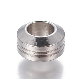 201 Stainless Steel Grooved Beads, Rondelle