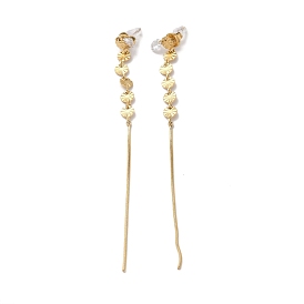 Glass Dangle Stud Earrings, 304 Stainless Steel Jewelry for Women
