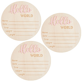 Деревянный реквизит для детской фотосъемки, знак объявления о рождении, деревянные знаки вехи роста, плоский круглый со словом привет мир