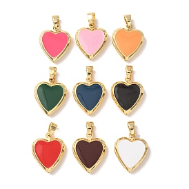 Латунь эмаль Locket подвески, сердце прелести, золотые