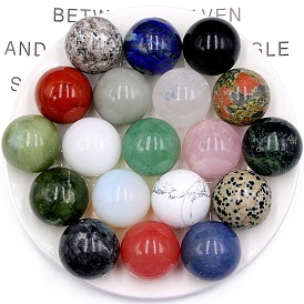 Natural & Synthetic Gemstone Crystal Ball, Reiki Energy Stone Display Decorations for Healing, Meditation, Witchcraft