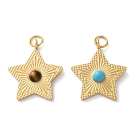 Подвески из драгоценных камней-звезд, ионное покрытие (ip) 304 подвески-пентаграммы из нержавеющей стали, реальный 18 k позолоченный