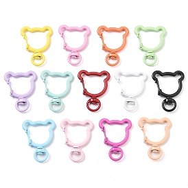 Spray Painted Eco-Friendly Alloy Swivel Snap Hook Clasps, Cadmium Free & Nickel Free & Lead Free, Bear