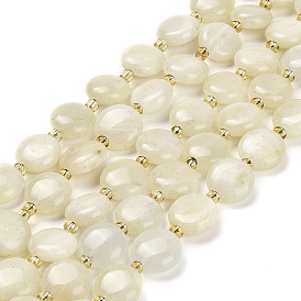 Natural Moonstone Beads Strands, Flat Round