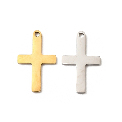 201 подвески из нержавеющей стали, крест очарование, ионное покрытие (ip)