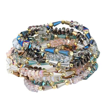 Unique Crystal and Gold Beaded Bracelet for Women - Elegant Handmade Jewelry