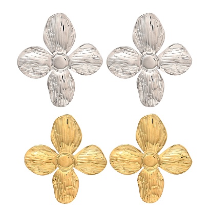 304 серьги-гвоздики из нержавеющей стали для женщин, цветок