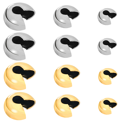 120 шт. 6 стиль 304 крышки для обжимных бусин из нержавеющей стали