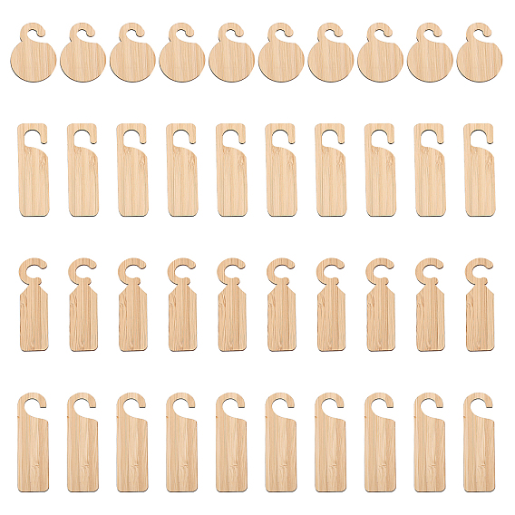 40 шт 4 стиль пустые деревянные этикетки для растений, бирка для рассады семян, травы, цветы, овощи, круглый/прямоугольный