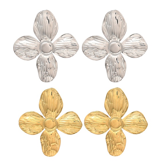 304 серьги-гвоздики из нержавеющей стали для женщин, цветок