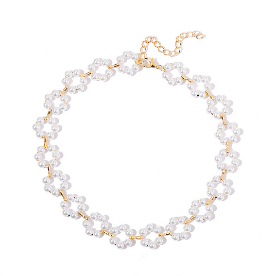 Ожерелья-чокеры из сплава и искусственного жемчуга для свадебных украшений, кремово-белые