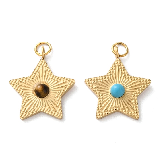 Подвески из драгоценных камней-звезд, ионное покрытие (ip) 304 подвески-пентаграммы из нержавеющей стали, реальный 18 k позолоченный