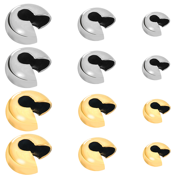 120 шт. 6 стиль 304 крышки для обжимных бусин из нержавеющей стали