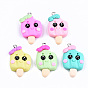 Handmade Polymer Clay Charms, with Platinum Tone Iron Findings, Ice Cream