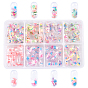 8 Colors Openable Transparent Plastic Capsule Container, with Handmade Polymer Clay Cabochons Inside, Pill