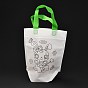 Rectangle Non-Woven DIY Environmental Scribble Bags, with Handles, for Children DIY Crafts Making