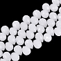 Imitation Jade Glass Beads Strands, Teardrop, Faceted