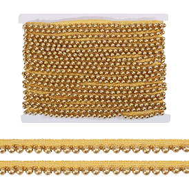 Полиэстеровая лента с морщинами, кружевной отделкой, с бусинами из искусственного жемчуга и картонной карточкой-дисплеем