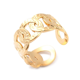 Ионное покрытие (ip) 304 кольцо-манжета с цепочкой из нержавеющей стали, широкое открытое кольцо для женщин